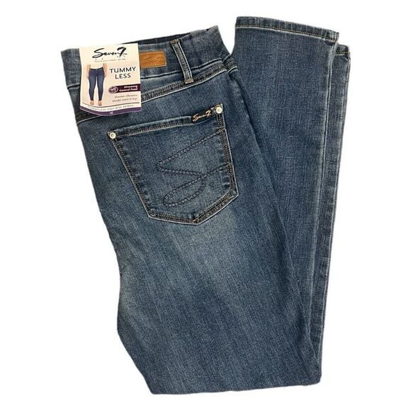 NWT Womens Seven7 Seven 7 Tummyless High Rise Skinny Medium Rinse Jeans - Sz 16 - Picture 6 of 6